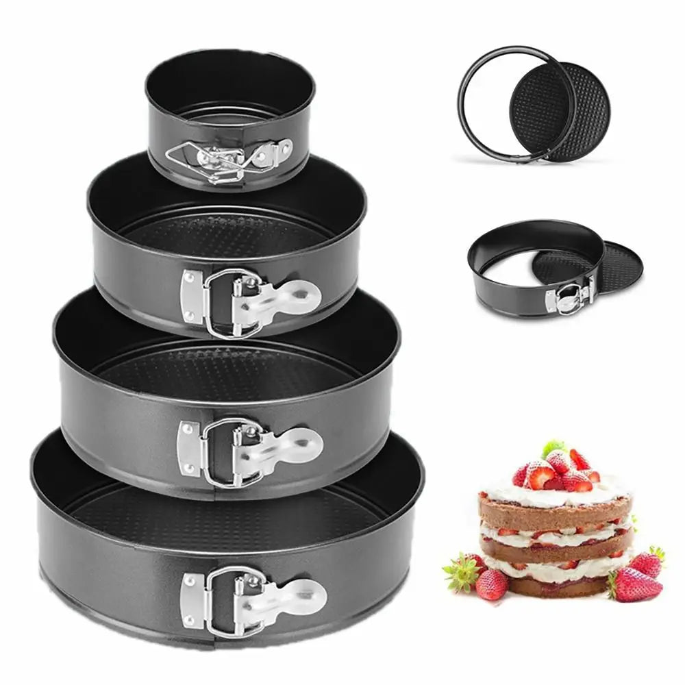 Springform Cake Pan Carbon Steel Non Stick Leakproof Cake Baking Pans with Removable Bottom Round Mold 12/16/20/24/28cm