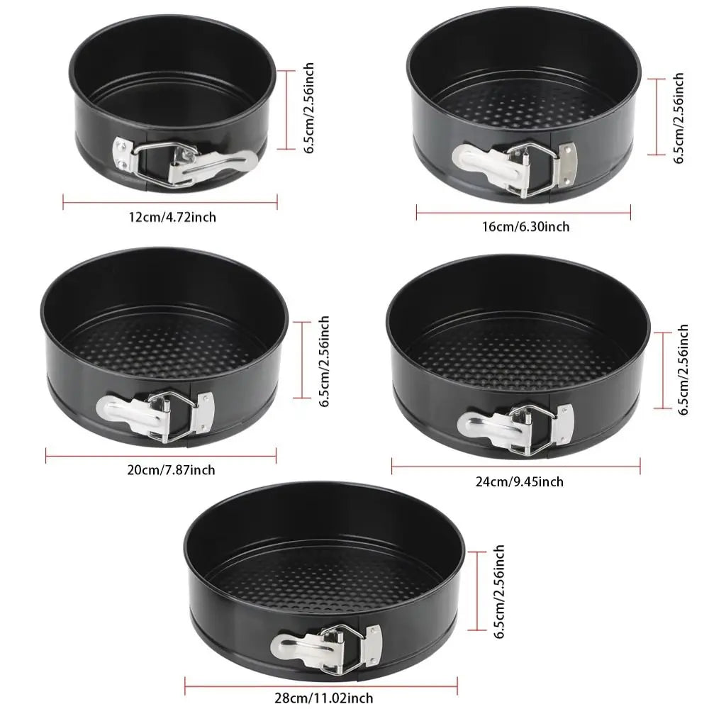 Springform Cake Pan Carbon Steel Non Stick Leakproof Cake Baking Pans with Removable Bottom Round Mold 12/16/20/24/28cm